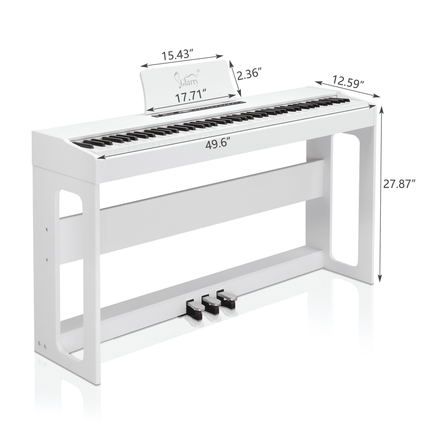 Hassch 88 Key Full Weighted Keyboard Piano with Furniture Stand and Headphone, Digital Piano with Power Adapter and Triple Pedals for All Experience Levels, White