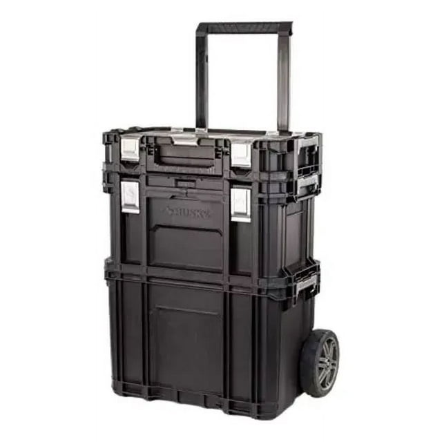 Carrito Porta Herramientas Set Con 3 Cajas Husky Color Negro