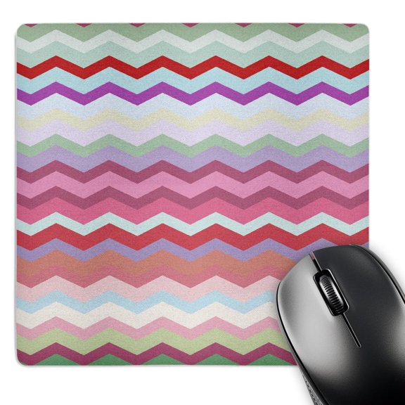 3dRose, Red Pink and Green Colorful Zig Zag Chevron Pattern inspired by knitwear sweaters, MousePad