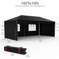 Danolapsi Pop Up Canopy Tent 10x20FT with Sidewalls, Patented OnePush Tent with 4 Removable