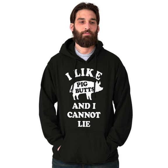 Like Pig Butts Cannot Lie Bacon Lover Unisex Plus Fleece Graphic Hoodie Brisco Brands 2X