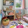 thumbnail image 2 of Balacho Soft Texture Modern Hand-Painted Watercolor Floral Area Rug, 5' x 8', Blush Pink, 2 of 8