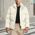 thumbnail image 2 of Corduroy Quilted Jacket Stand Collar Winter Warm Coat For Outdoor Windproof Cold Weather, 2 of 5