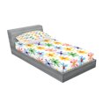 thumbnail image 2 of Ambesonne Floral Fitted Sheet & Pillow Sham Set, Watercolor Flowers Art, Twin, Multicolor, 2 of 2