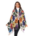 thumbnail image 3 of FORMRS Womens Scarf Winter Soft Long Big Warm Shawls Wrap Tassel Scarves, Large Colorful Flowers Pattern, 3 of 9