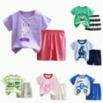 thumbnail image 4 of HCNTES Boy's Short Set 2 Piece Crewneck T-Shirt and Short Outfits Summer Casual Sets for Kids(3-9 Months,a125-Green), 4 of 4