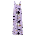 thumbnail image 4 of Women's Halloween Jumpsuits Castle Ghost Wide Leg Backless Horror Overalls Skull Candy Sleeveless Spooky Rompers, S, 4 of 5