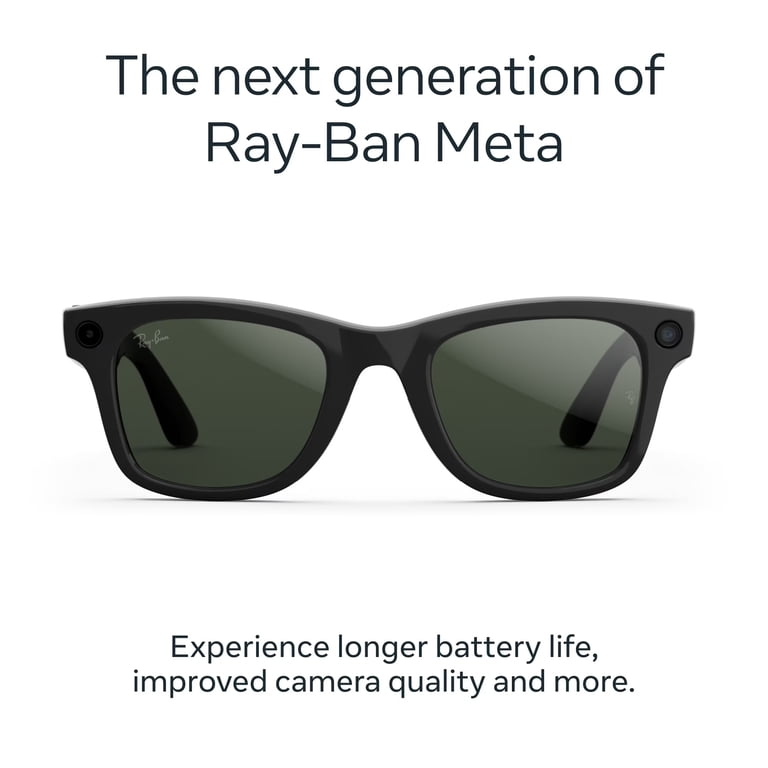Ray-Ban Meta Wayfarer Gen 2 Smart Glasses, AI Meta Glasses with