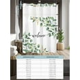 thumbnail image 6 of No Hook Cloth Fabric Shower Curtain with Snap in Liner, Eucalyptus Waterproof Shower Curtains Set with See Through Top Window, Sage Green Vines Branch Watercolor Plant Bath Curtains Shower 60"x72", 6 of 6