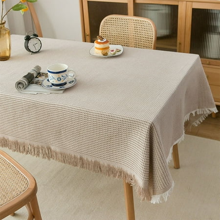 

CUH Coffee Fresh Square Cover Simple Decor Tassel Tablecloth Nordic Style Rectangular Dining Tablecloths