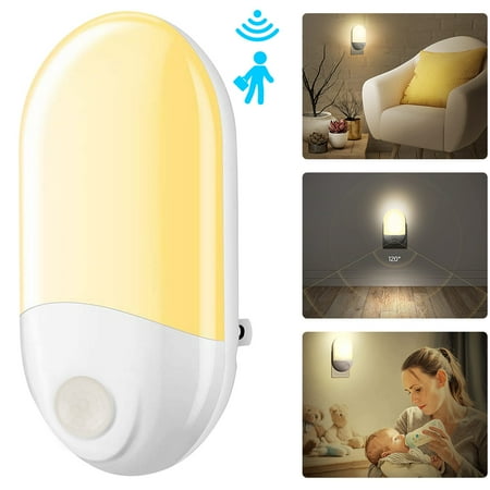 

Rosnek 1/2/4Pcs LED Motion Sensor Plug in Night Light with Dusk to Dawn Sensor Warm White Night Lamp for Bedroom Kitchen Bathroom Baby Room Hallway