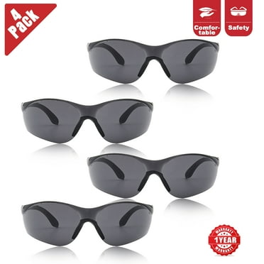 Safety Glasses, Polycarbonate Lens, Scratch Resistant Protective Eyewear, Impact Resistant Work Glasses, ANSI Z87.1 & Z80.3