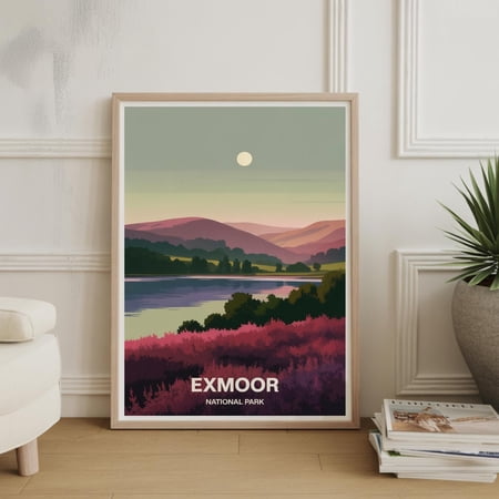 Exmoor National Park Landscape Poster UK Moorlands Wall Art Devon Hiking Decor Poster Print Only