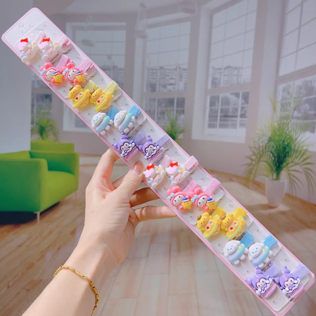 Horquilla de perro Sanrio Cinnamoroll Yugui, 10 piezas, muñeca decorativa de Anime, horquilla con flequillo, regalo creativo de cumpleaños de Navidad para niña, venta al por mayor