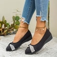 thumbnail image 6 of Casual Shoes for Women Elegant Round Toe On Casual Shoes For With Embellishments Comfortable Flat Sole Everyday Footwear For All Day Wear Wide Fit,Black,CN:42(US:9), 6 of 9
