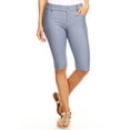 thumbnail image 4 of Women's Bermuda Stretchy Jean Shorts with 5 Pockets Cotton Blend, Slate Gray L, 4 of 4