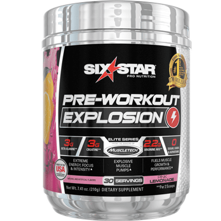 Elite Series Explosion Pre Workout Powder, Extreme Energy, Focus and Intensity for Better Workouts, Pink Lemonade, 30 Servings (210g)