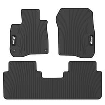 Ikon Motorsports Floor Mats Compatible With 2017-2022 Honda CR-V, Latex Heavy Duty All Weather Car Front Rear Carpets Liner 3PC Black