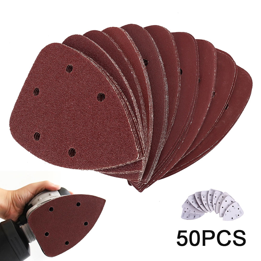 20/50X Sanding Sheets Triangle Sandpaper Grinder Pads Palm Sander Disc Abrasive 
