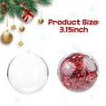 thumbnail image 2 of Tutuviw 30Pcs 3.1" Christmas DIY Clear Thickeness Acrylic Fillable Balls Large Clear Ball Ornaments Fillable Christmas Tree Decor Balls Baubles Craft Transparent Ball Gifts for Xmas Tree Hanging Decor, 2 of 7
