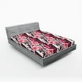 thumbnail image 2 of Ambesonne Hibiscus Fitted Sheet, Floral Pattern Forest Art, Full Size, Pale Pink Hot Pink White, 2 of 5
