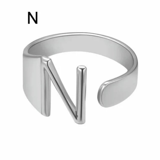 CUITING Fashion Adjustable Initial Alphabet Letter A-Z Ring Finger Rings Women Jewellery-Silver C