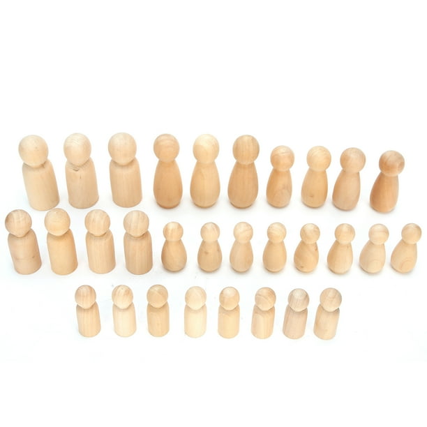 Cuerpos de mu?ecas con clavijas de madera, mu?ecas con clavijas de madera sin terminar, accesorios de bricolaje para bodas, pintura en color, tallado en madera, proyectos artesanales EOTVIA No