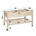thumbnail image 3 of Raised Garden Bed 48x22.8x32.3in with Lockable Wheels Mobile Elevated Wood Planter,Storage Shelf, Protective Liner, 3 of 8