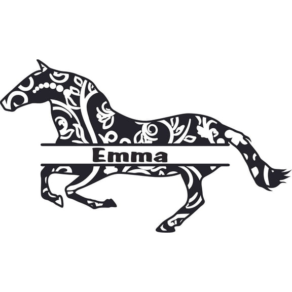 Leaping Horse Horses Pony Animal Customized Wall Decal - Custom Vinyl Wall Art - Personalized Name - Baby Girls Boys Kids Bedroom Wall Decal Room Decor Wall Stickers Decoration Size (12x20 inch)