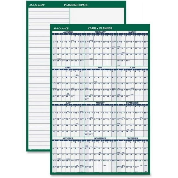 At A Glance  24 x 36 in. Vertical Wall Planner - Blue