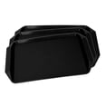 thumbnail image 5 of Bandejas de cafetería negras apilables y resistentes al calor - Juego de 3 bandejas rectangulares de plástico con asas binaurales para hoteles s202412243037, 5 of 5