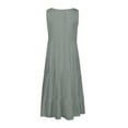 thumbnail image 5 of Meichang Womens Casual Sleeveless Mini Dresses Eyelet Embroidery Tiered Dresses Solid Scoop Neck Hollow Out Tank Dresses Flowy Swing Beach Dresses Army Green XL, 5 of 6
