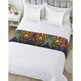 thumbnail image 5 of Xipuska Peacock Feathers Eye Bed Runners for Cal King Size Bed, Decorative Bed Throws for Foot of Bed, Abstract Colorful Oil Painting Bed Runner Sofa Throw Bedding Scarf Slipcover for Bedroom, 5 of 6