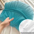 thumbnail image 4 of Full Size Fitted Sheet Set - Turquoise White Ombre 3 Piece Bedding Sets 16" Deep Pocket Fitted Sheet with 2 Pillowcases Abstract Art Modern Teal Gradient Brushed Microfiber Hotel Luxury Bed Sheets, 4 of 9