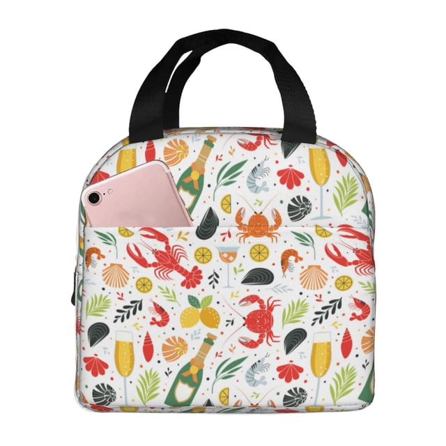 Disketp Crabs Shrimps Bolsa Térmica para Almuerzo para Hombre y Mujer, Ideal para Trabajo, Senderismo y Picnic