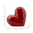 thumbnail image 5 of Decorative Ceramic Heart Sculpture for Home Decor - Ornament for Bathroom, Office, and Living Room Decor - Modern Figurine Accent for Bedroom, Shelf Display, and Coffee Table - 8", Red, 5 of 17