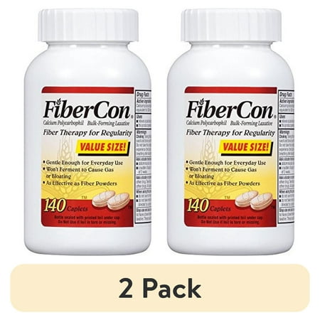 (2 pack) FiberCon Fiber Therapy for Regularity Supplement 140 Caplets