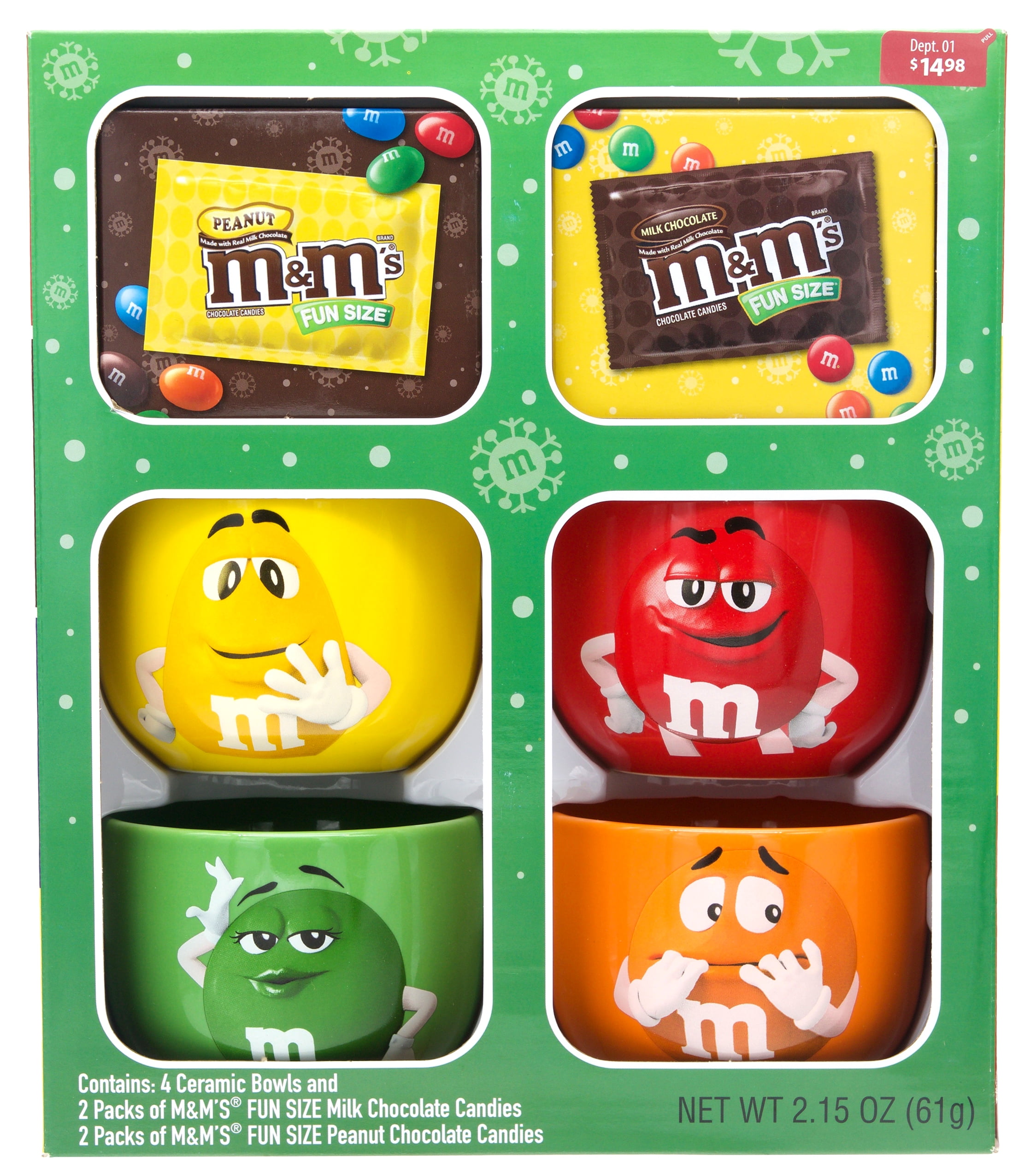 M M S Fun Size Christmas Bowl Gift Set 4 Count Walmart Com