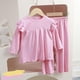 thumbnail image 4 of Conjuntos de ropa de casa para niños con cuello redondo y mangas voladoras, pijamas casuales y cómodos de color sólido, conjunto de dos piezas para niñas bebés, ropa con aire acondicionado, conjunto d, 4 of 5