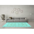 thumbnail image 3 of Ahgly Company Indoor Square Abstract Light Blue Modern Area Rugs, 5' Square, 3 of 4