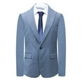 thumbnail image 5 of i.Finelong Men's Light Blue-Gray 3-Piece Suit Set - Smart Casual Business Gathering/Evening Event Outfit (Jacket+Vest+Pants), 5 of 7