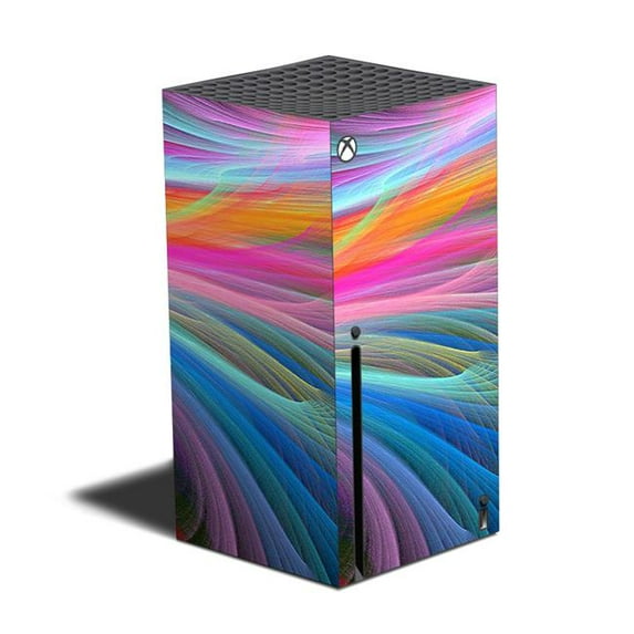 Skin Decal Wrap Compatible With XBOX Series X Sticker Design Rainbow Waves