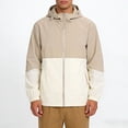 thumbnail image 2 of GUZOM Mens Colorblock Windbreaker Jacket Lightweight Water Resistant Hooded with Pockets Khaki,Size XL, 2 of 8
