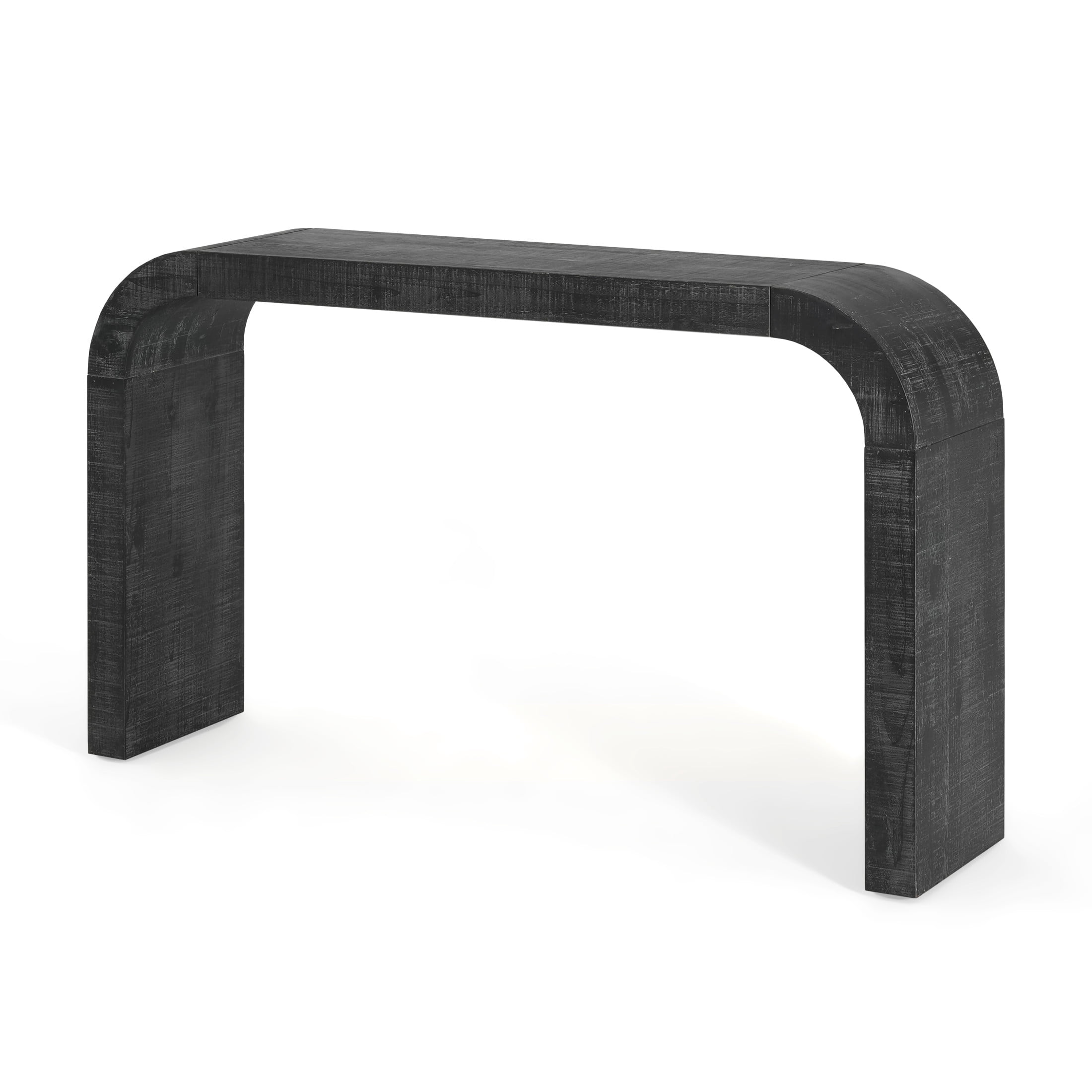 Christopher Knight Home Farmhouse 52" Curved Console Table, Wood Entryway Table for Hallway, Charcoal