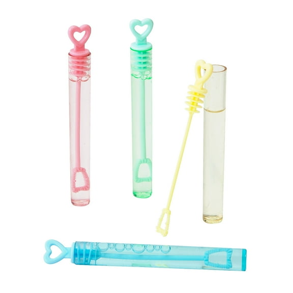 Fun Express 4 1/2" 1 oz. Mini Pastel Colored Heart Bubble Tubes - 24 Pieces