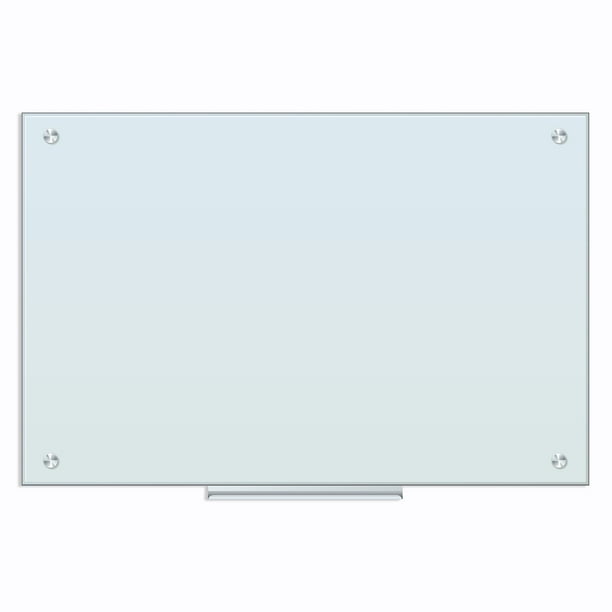 U Brands Glass Dry Erase Board, 35" x 23", Whiteboard, White, Frameless