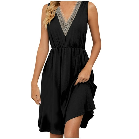 New Summer Plus Size Dresses for Women 2024 Fashion Short Sleeve V-Neck Solid Color Pocket Makings Dress