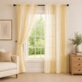 thumbnail image 5 of OVZME Yellow Ombre Print Crushed Sheer Curtains 84 Inch 2 Panels, Light Filtering Window Drapes for Living Room Bedroom, Rod Pocket, Each 42Wx84L Inch, 5 of 5