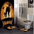 thumbnail image 1 of FMSHPON Halloween 4 Piece Bathroom Set Shower Curtain Bath Rug Contour Mat and Toilet Lid Cover, 1 of 8