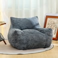 thumbnail image 2 of HSUNNS Bean Bag Chair, Ergonomic Design Floor Sofa with Anti-Slip Bottom for Adults and Teens, Corduroy Single Cloud Mini Couch for Living Room and Bedroom, Gray, 2 of 10